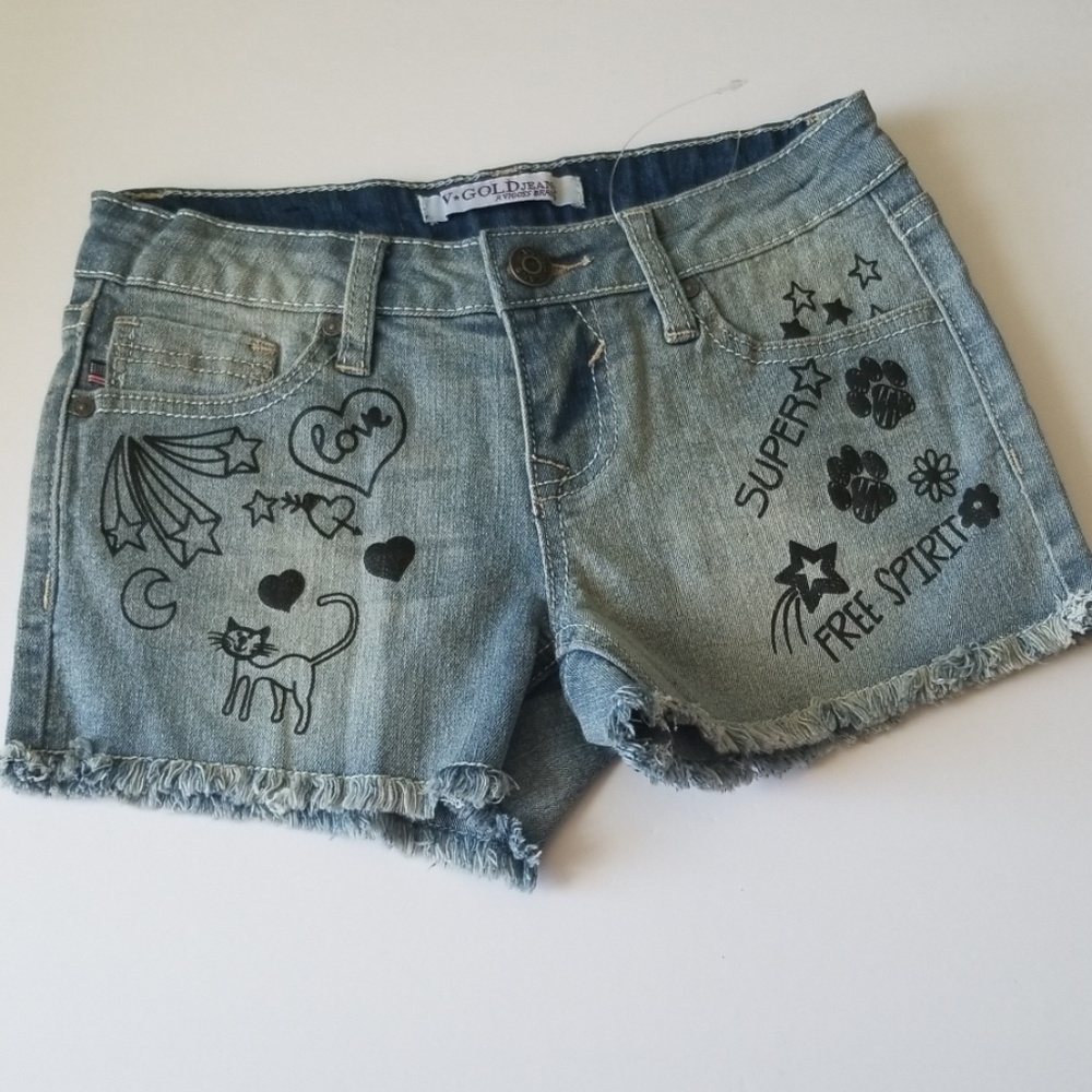 VIGOSS GOLD GIrls/Kids Dennim Shorts sz 10 NWOT